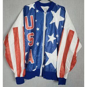 Vintage USA Jacket Windbreaker Men's XL Blue Red White Olympics Summer 1996 NWOT